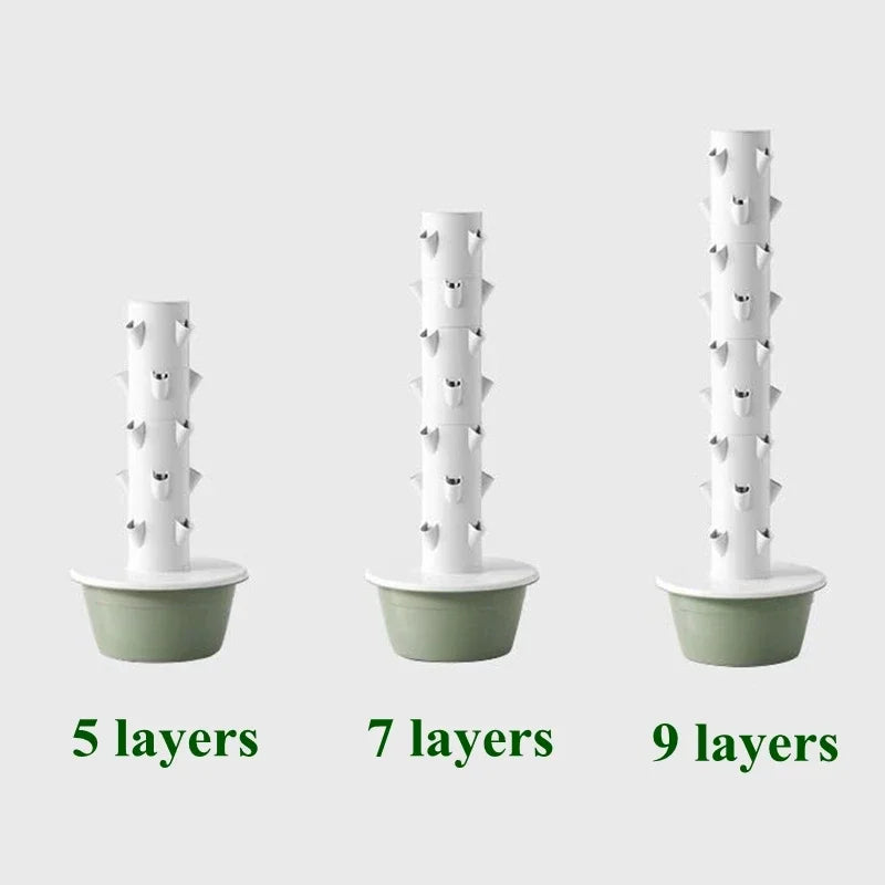 Hydroponic System Vertical Planter – Aeroponic Grow Tower for Plants Vegetables and Herbs | Space-Saving Hydroponics