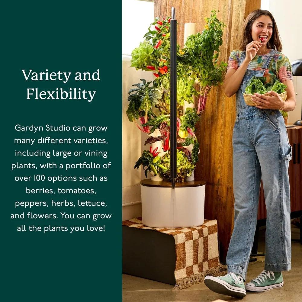 Hydroponics Growing System Kit & Vertical Indoor Smart Herb Garden – Includes 16 Non-GMO Plants for Sustainable Indoor