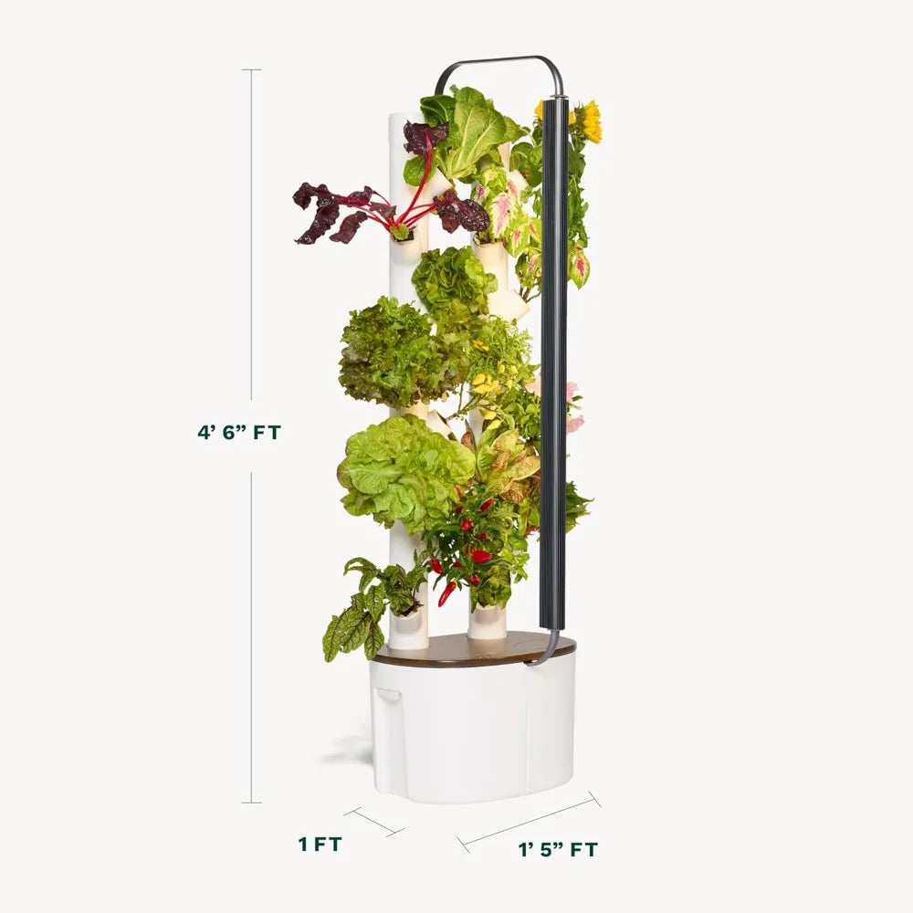 Hydroponics Growing System Kit & Vertical Indoor Smart Herb Garden – Includes 16 Non-GMO Plants for Sustainable Indoor