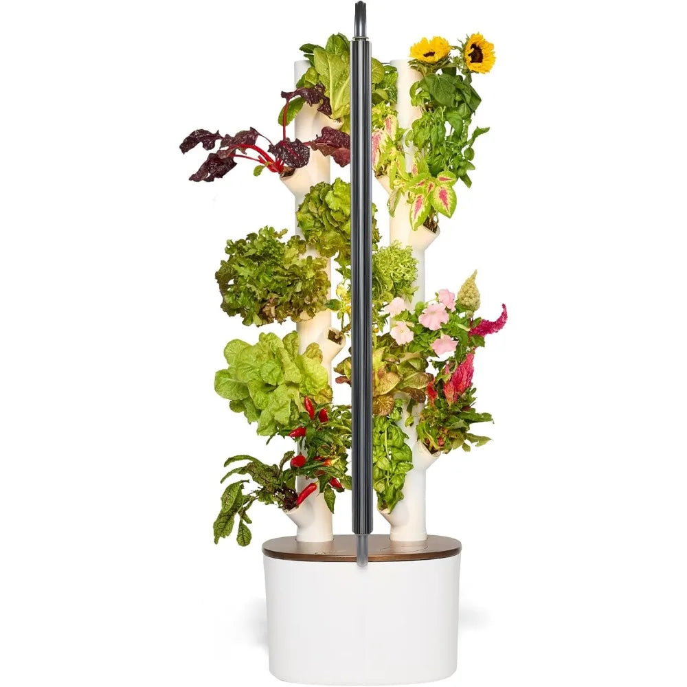 Hydroponics Growing System Kit & Vertical Indoor Smart Herb Garden – Includes 16 Non-GMO Plants for Sustainable Indoor