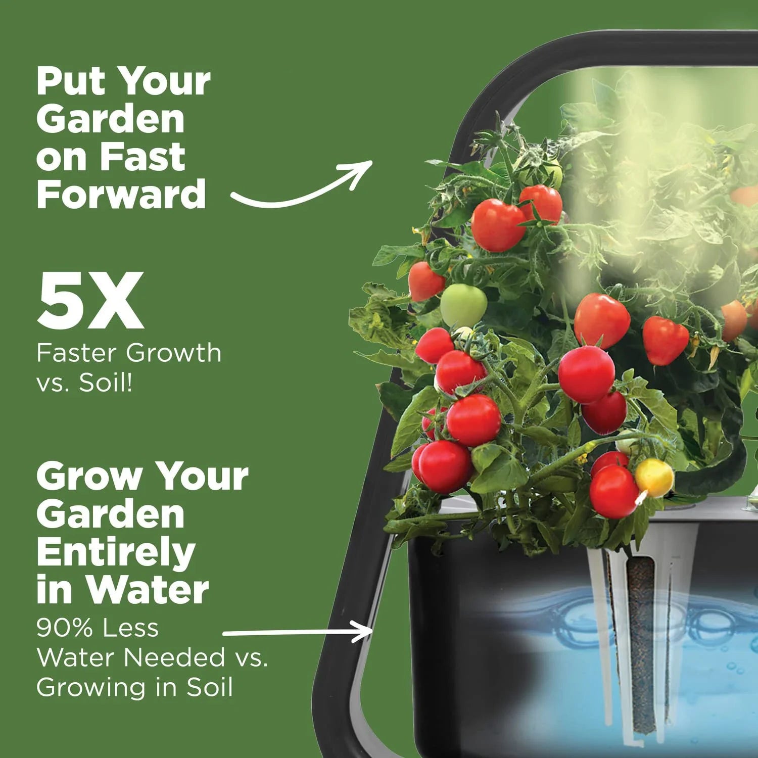 Hydroponics Growing System with Seed Pod Kit – Height Adjustable Automatic Timing LED Grow Lights Indoor Garden Water