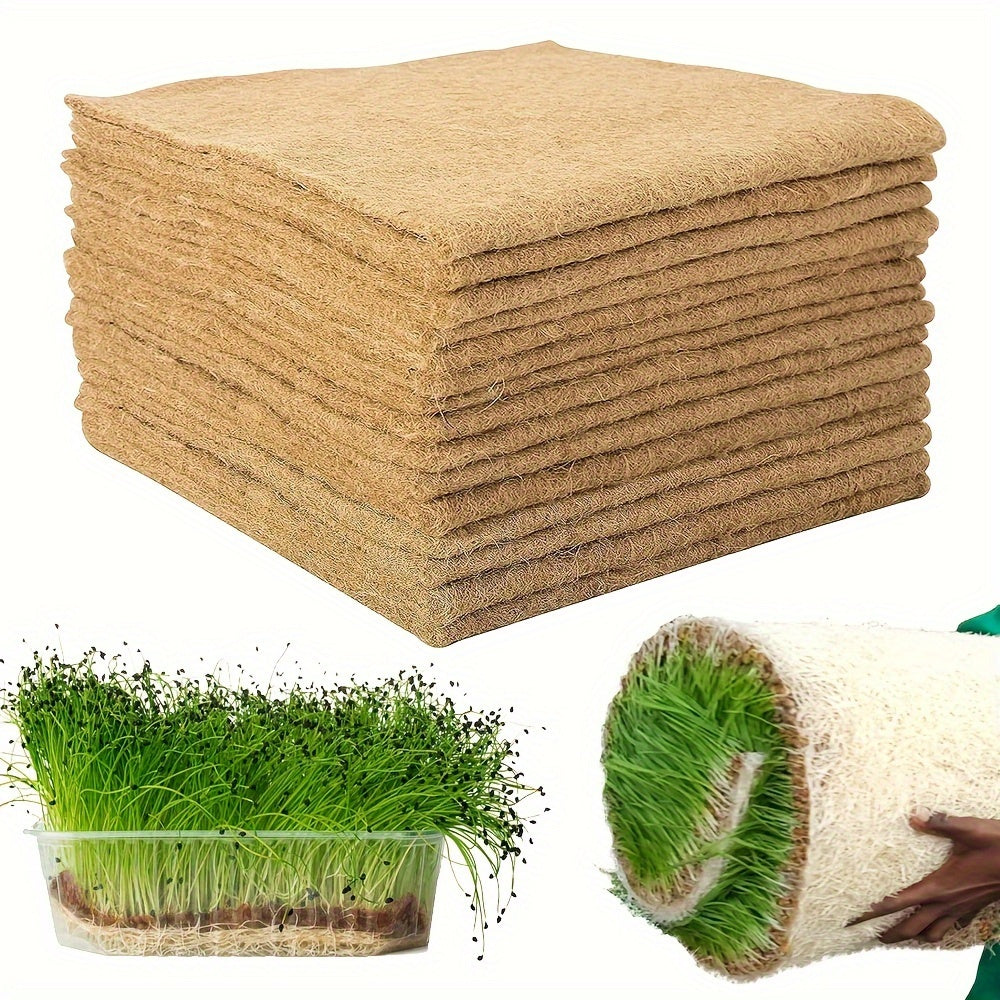 Jute Microgreens Grow Mats – Eco-Friendly Hydroponic Grow Pads for Sprouting Trays Microgreens and Wheatgrass - Jute