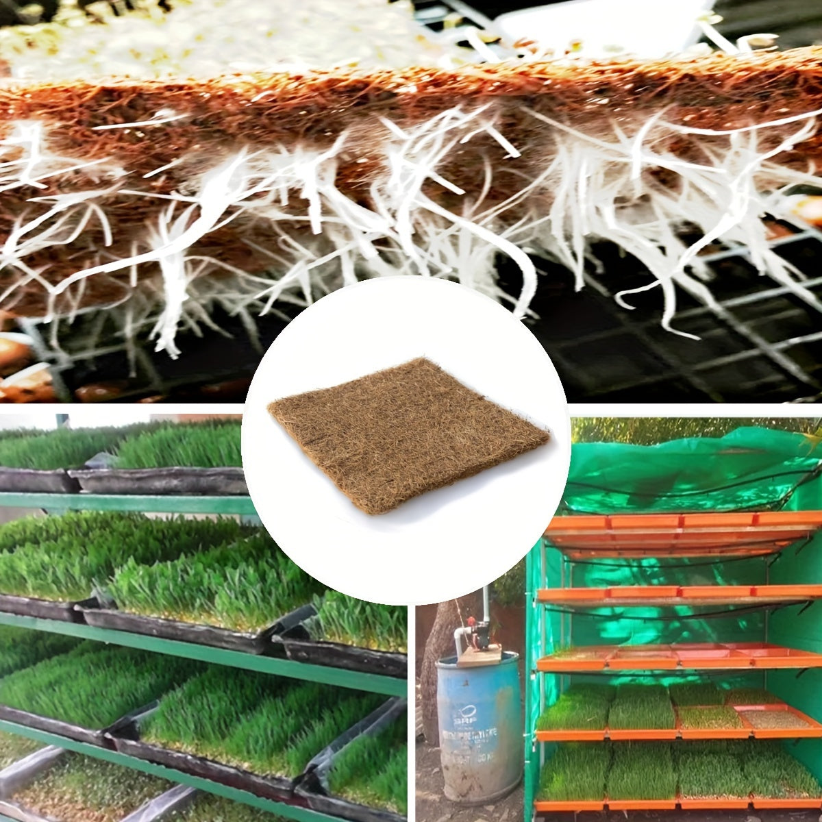 Jute Microgreens Grow Mats – Eco-Friendly Hydroponic Grow Pads for Sprouting Trays Microgreens and Wheatgrass - Jute