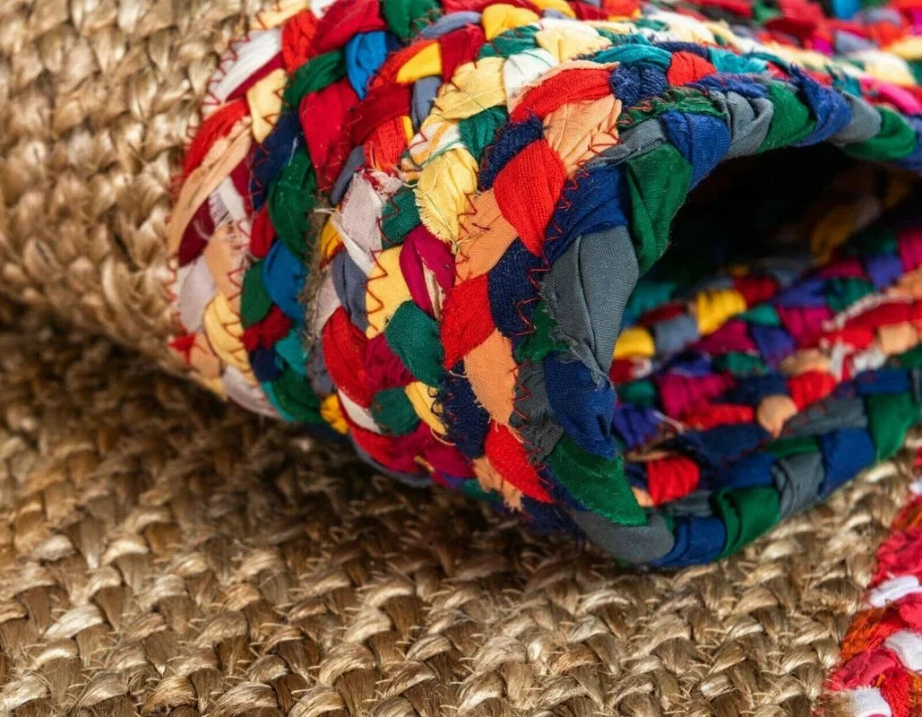 Jute Rug Cotton Handmade Reversible Rustic Appearance Area Runner Home Decoration Area Rug Carpets for Living Room
