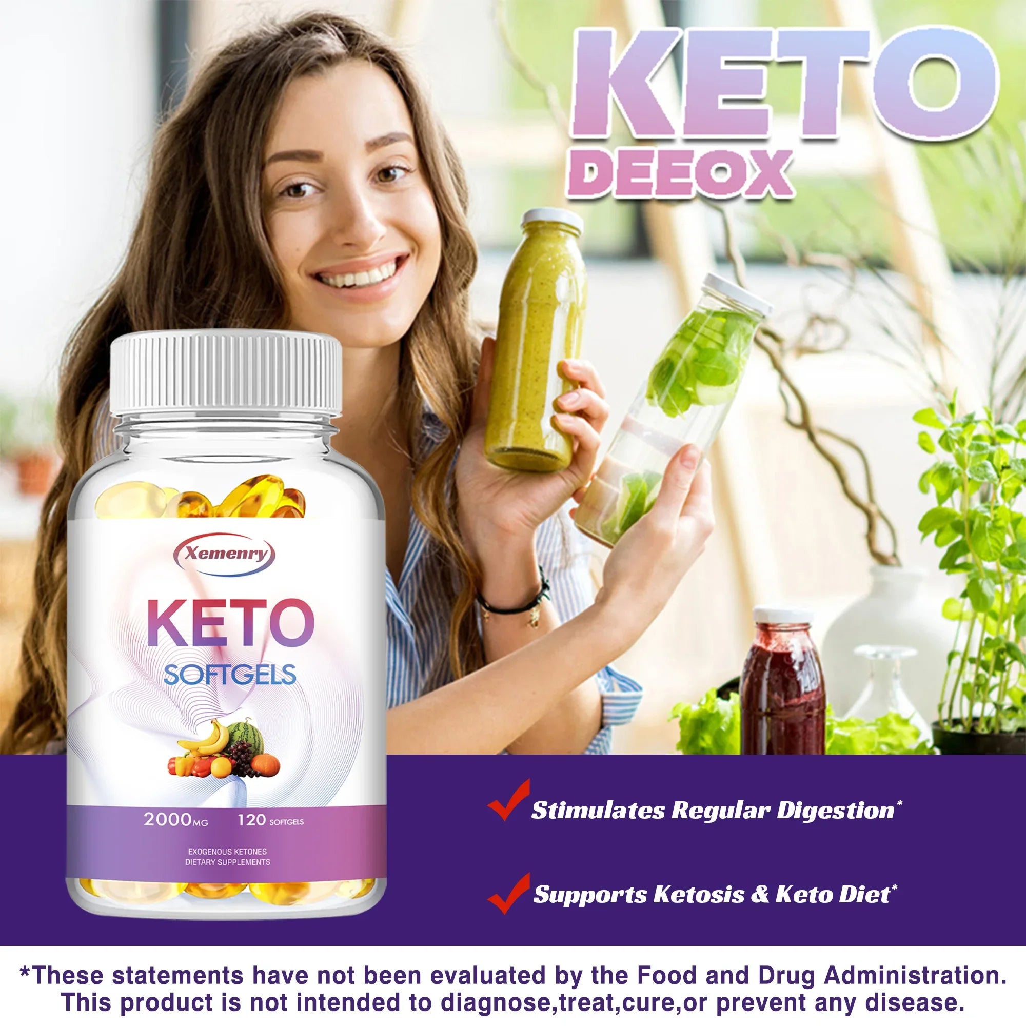 Keto Supplement - 120 Capsules Body Cleansing & Detoxification | Weight Management | Improved Metabolism - 120 Capsules