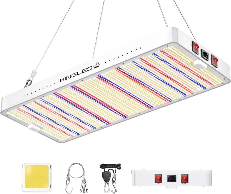 KingLED KP1000 LED Grow Lights - 2024 Newest Full Spectrum 2x2ft Coverage Yield-Boosting LED Lights for Indoor