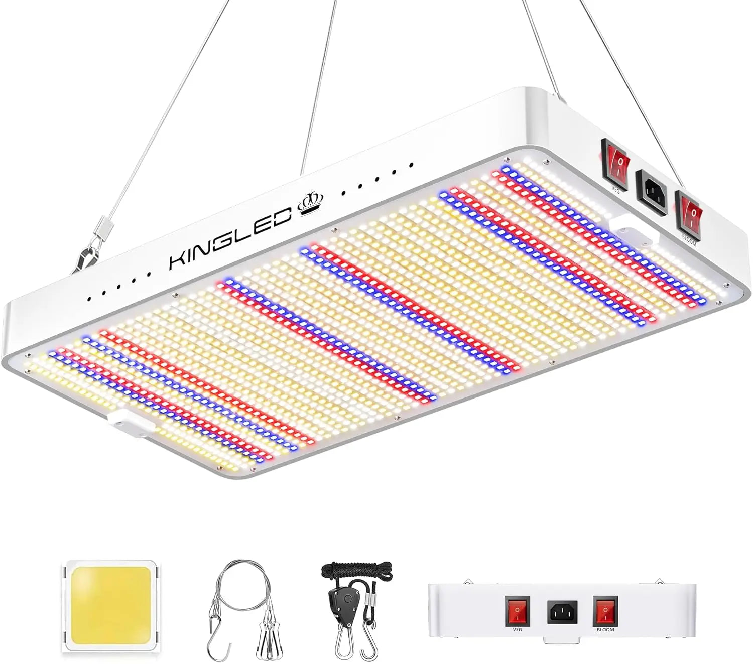 KingLED KP1000 LED Grow Lights - 2024 Newest Full Spectrum 2x2ft Coverage Yield-Boosting LED Lights for Indoor