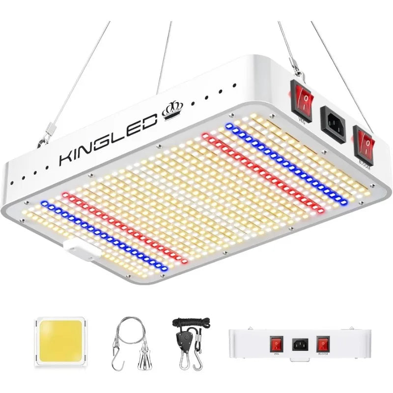 KingLED KP1000 LED Grow Lights - 2024 Newest Full Spectrum 2x2ft Coverage Yield-Boosting LED Lights for Indoor