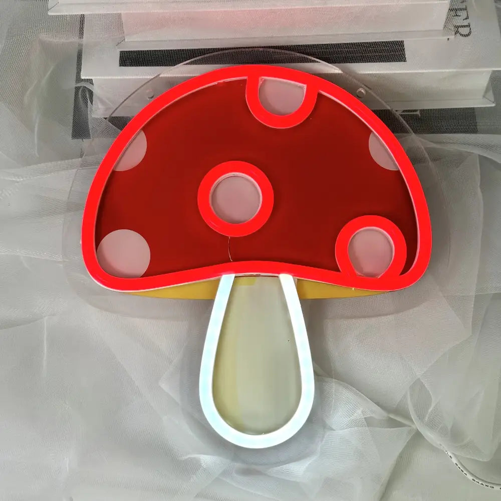 Large Mushroom Neon Sign - Vibrant UV Artistic Light with Adjustable Brightness USB Plug-In for Bedroom Bar & Party