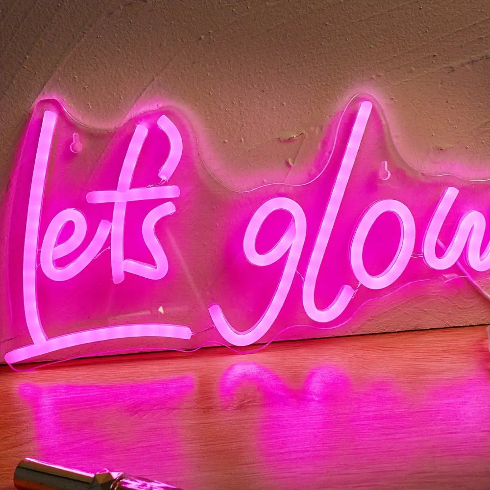 Let’s Glow LED Neon Letter Sign - USB Operated Wall Decor for Bedroom & Events Perfect Accent Light for Parties