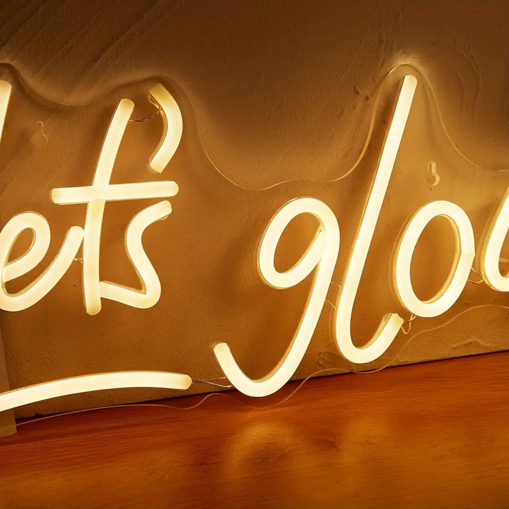 Let’s Glow LED Neon Letter Sign - USB Operated Wall Decor for Bedroom & Events Perfect Accent Light for Parties