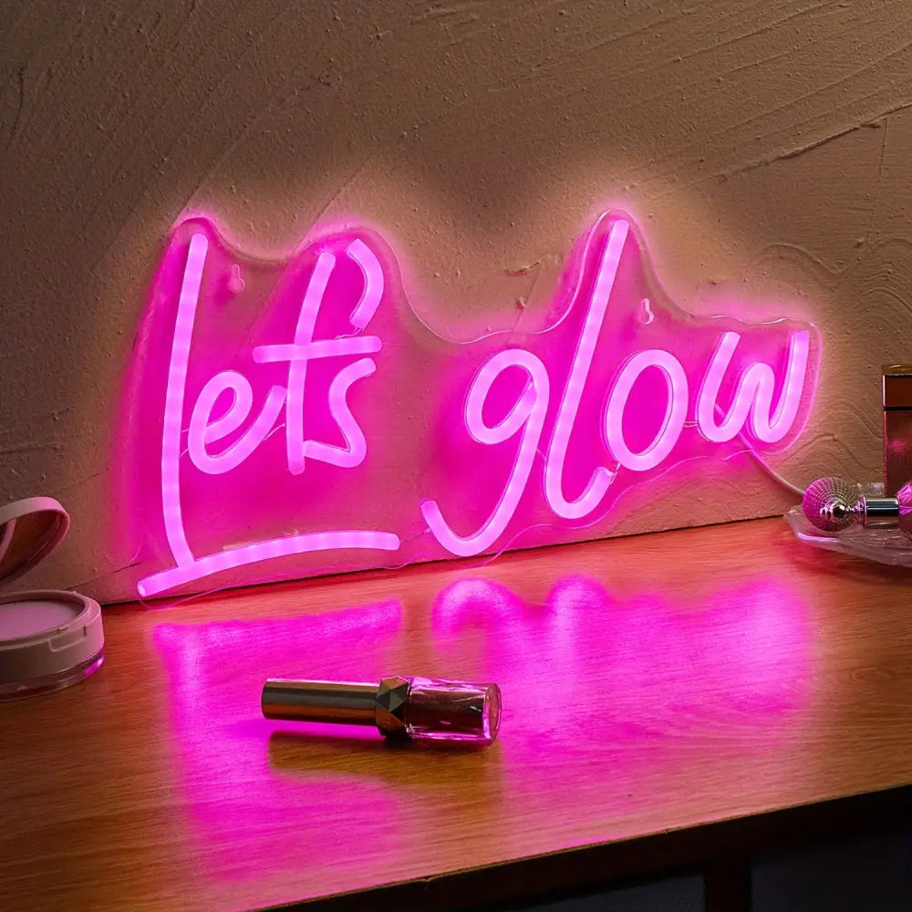 Let’s Glow LED Neon Letter Sign - USB Operated Wall Decor for Bedroom & Events Perfect Accent Light for Parties