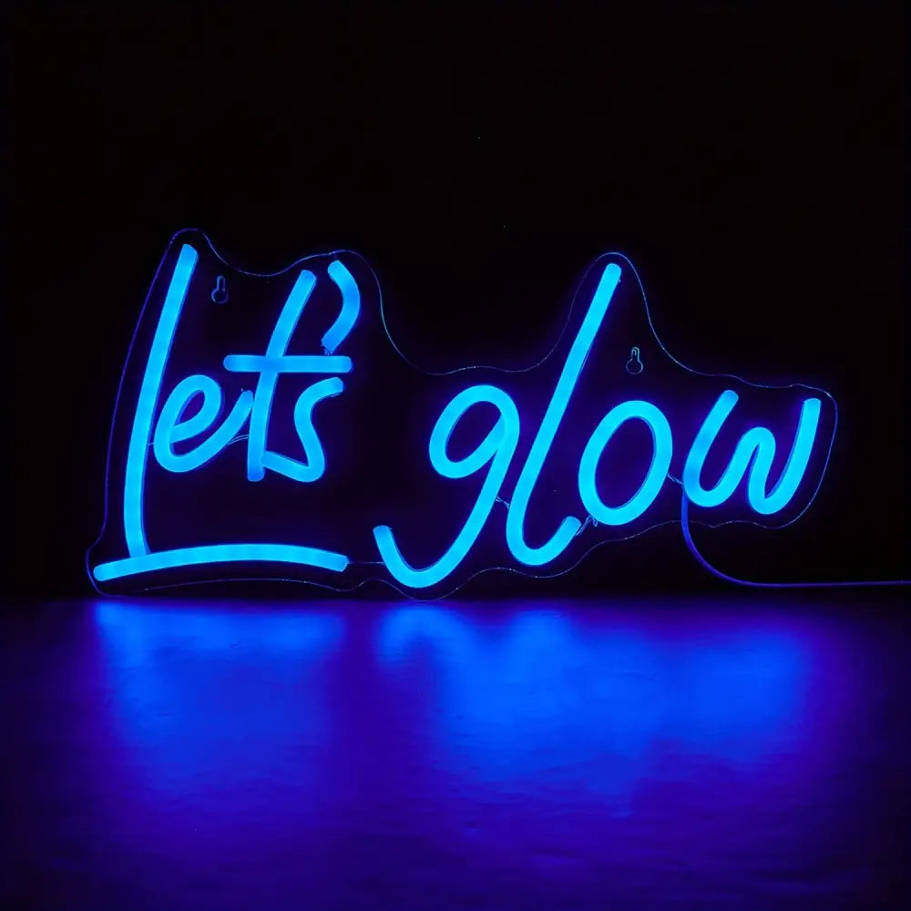 Let’s Glow LED Neon Letter Sign - USB Operated Wall Decor for Bedroom & Events Perfect Accent Light for Parties