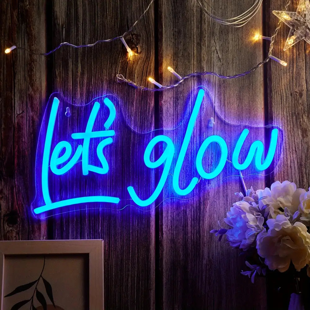 Let’s Glow LED Neon Letter Sign - USB Operated Wall Decor for Bedroom & Events Perfect Accent Light for Parties