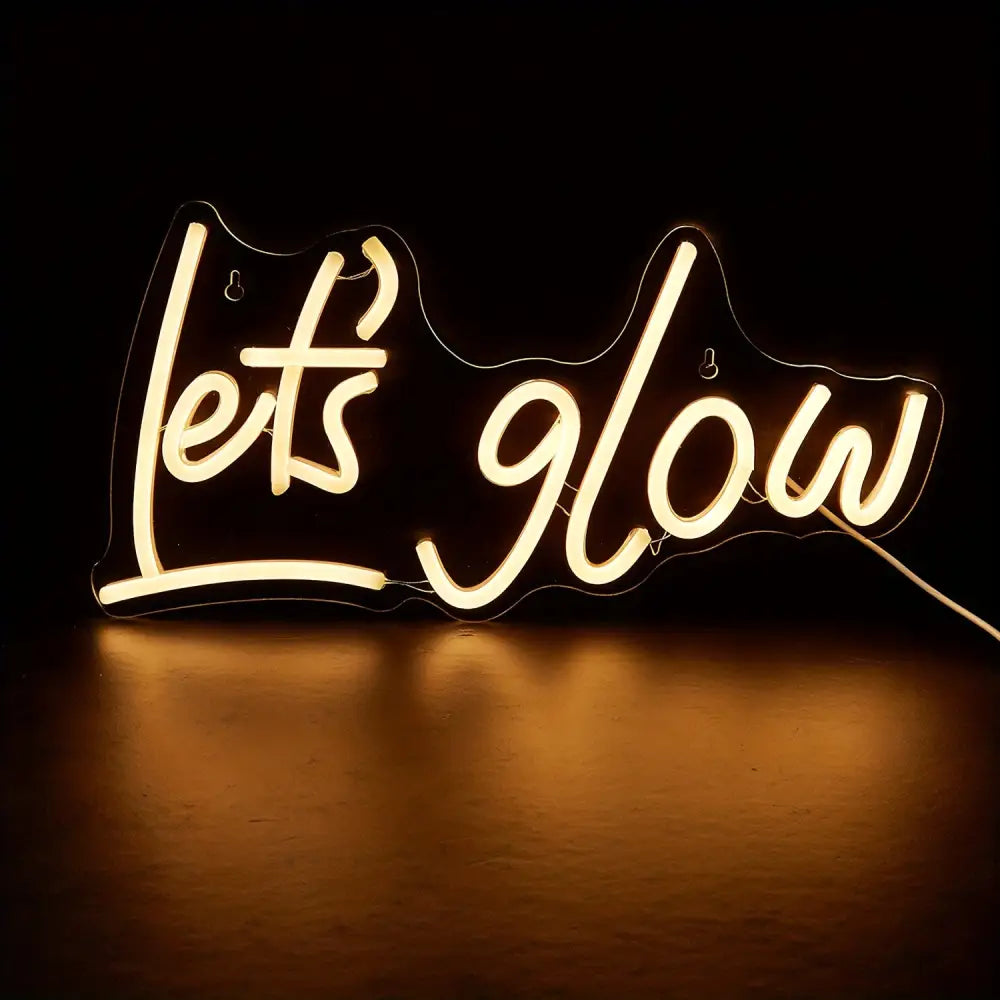 Let’s Glow LED Neon Letter Sign - USB Operated Wall Decor for Bedroom & Events Perfect Accent Light for Parties