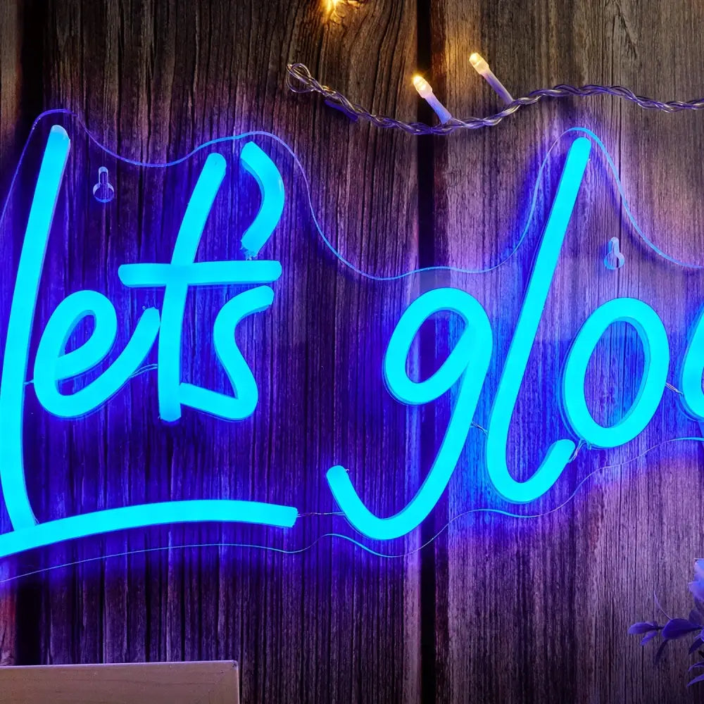 Let’s Glow LED Neon Letter Sign - USB Operated Wall Decor for Bedroom & Events Perfect Accent Light for Parties