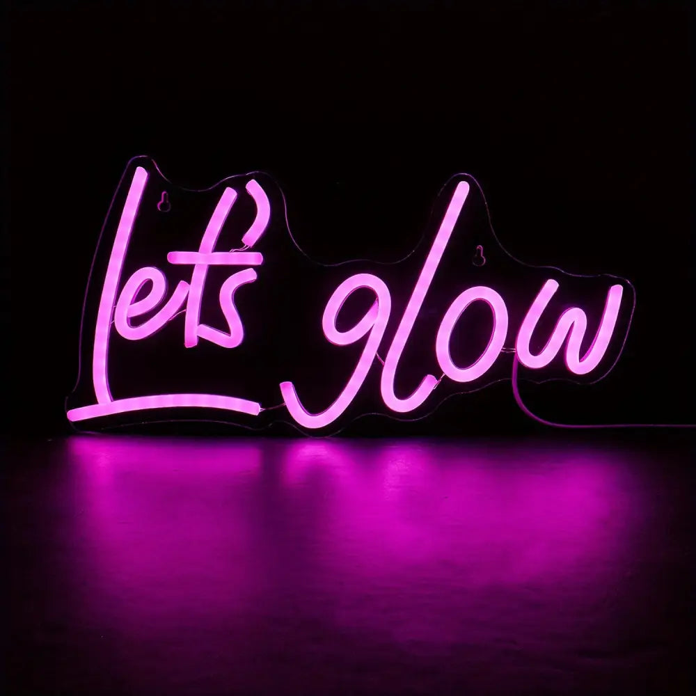 Let’s Glow LED Neon Letter Sign - USB Operated Wall Decor for Bedroom & Events Perfect Accent Light for Parties
