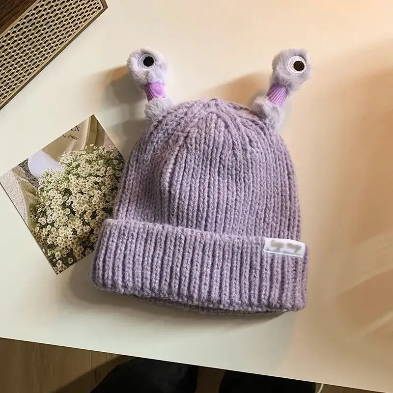 Light Up Hat Cute Frog Cartoon Funny Winter LED Cap Beanie For Women Trending - purple / 53-60cm - Beanie