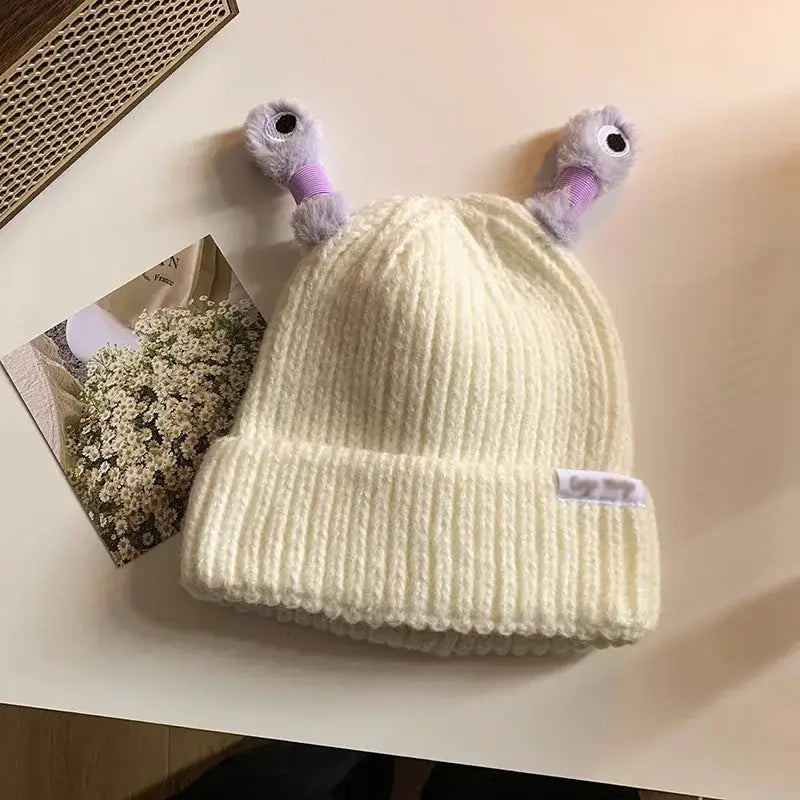 Light Up Hat Cute Frog Cartoon Funny Winter LED Cap Beanie For Women Trending - white / 53-60cm - Beanie