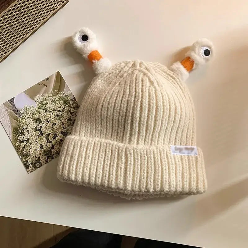 Light Up Hat Cute Frog Cartoon Funny Winter LED Cap Beanie For Women Trending - beige / 53-60cm - Beanie