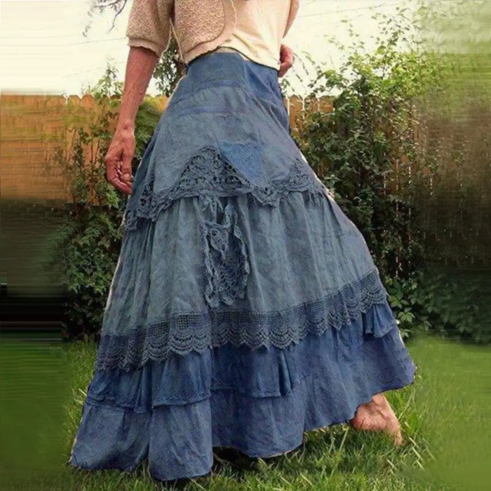 Luxury Women’S Elegant Dress Outfits Women’s Boho Tiered Long Lace Skirt Maxi Net Dresses - customized