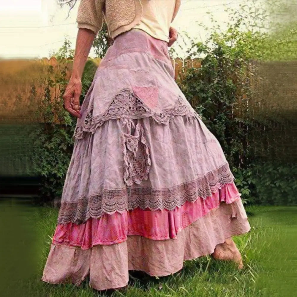 Luxury Women’S Elegant Dress Outfits Women’s Boho Tiered Long Lace Skirt Maxi Net Dresses - customized