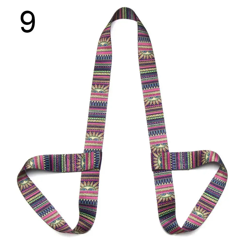 Multicolor Exercise Stretch Sports Accessories Yoga Mat Strap Belts Yoga Belt Carry Straps Sport Sling Shoulder - 9
