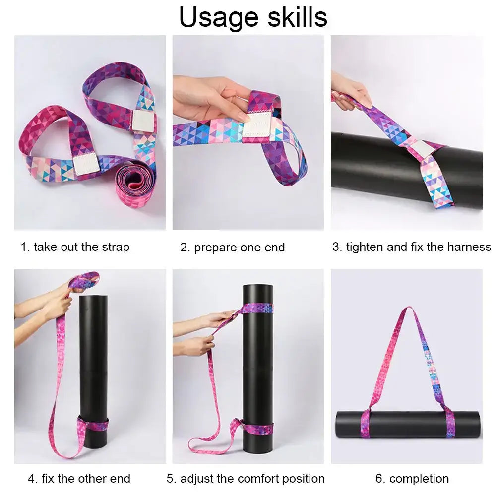 Multicolor Exercise Stretch Sports Accessories Yoga Mat Strap Belts Yoga Belt Carry Straps Sport Sling Shoulder - Yoga