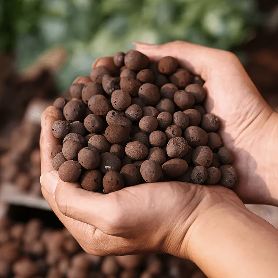 Organic Ceramic Leca Clay Pebbles 10-15mm – Lightweight Natural-Looking Plant Expansion Stones for Enhanced Soil Health