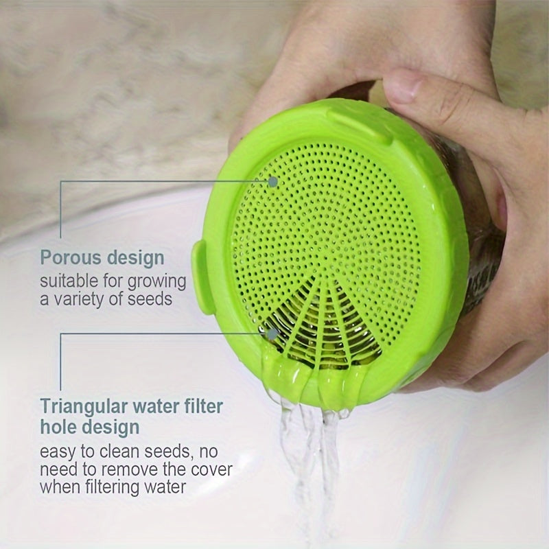 Plastic Sprouting Lids for 86mm Wide Mouth Mason Jars - 2pcs Sprouting Strainer Lids for Canning Jars - 2pcs - Seed