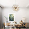 Modern Wooden Beads Dandelion Chandelier Firework Pendant Lighting 8Lights Boho Hanging Light Fixture For Living Room Dining Room Bedroom Kitchen Foyer Bulb Is Included