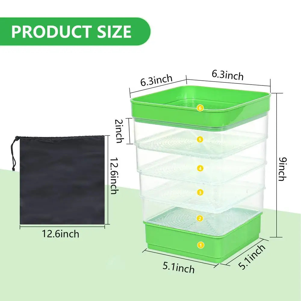 Seed Sprouter Tray with Cover – Perfect for Growing Vegetables Herbs and Plants - green - Seed Sprouting Tray