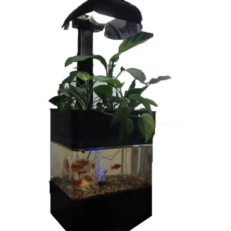 Smart Growing System Fish Tank – All-in-One Aquaponic Mini Farm with LED Grow Light - Aquaponics