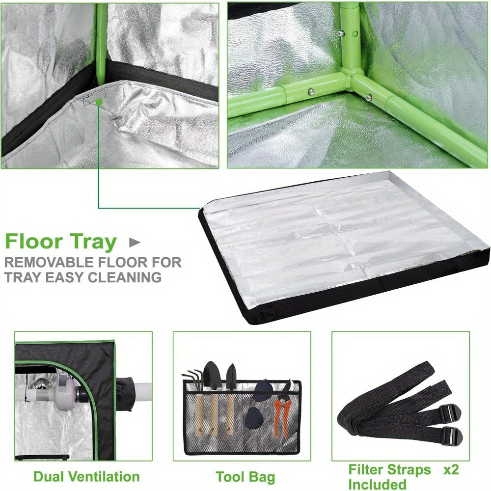 Spacious 4x4 Hydroponic Grow Tent Kit - 48’’x48’’x80’’ Indoor Greenhouse for Home Plant Farming & Mushroom Cultivation