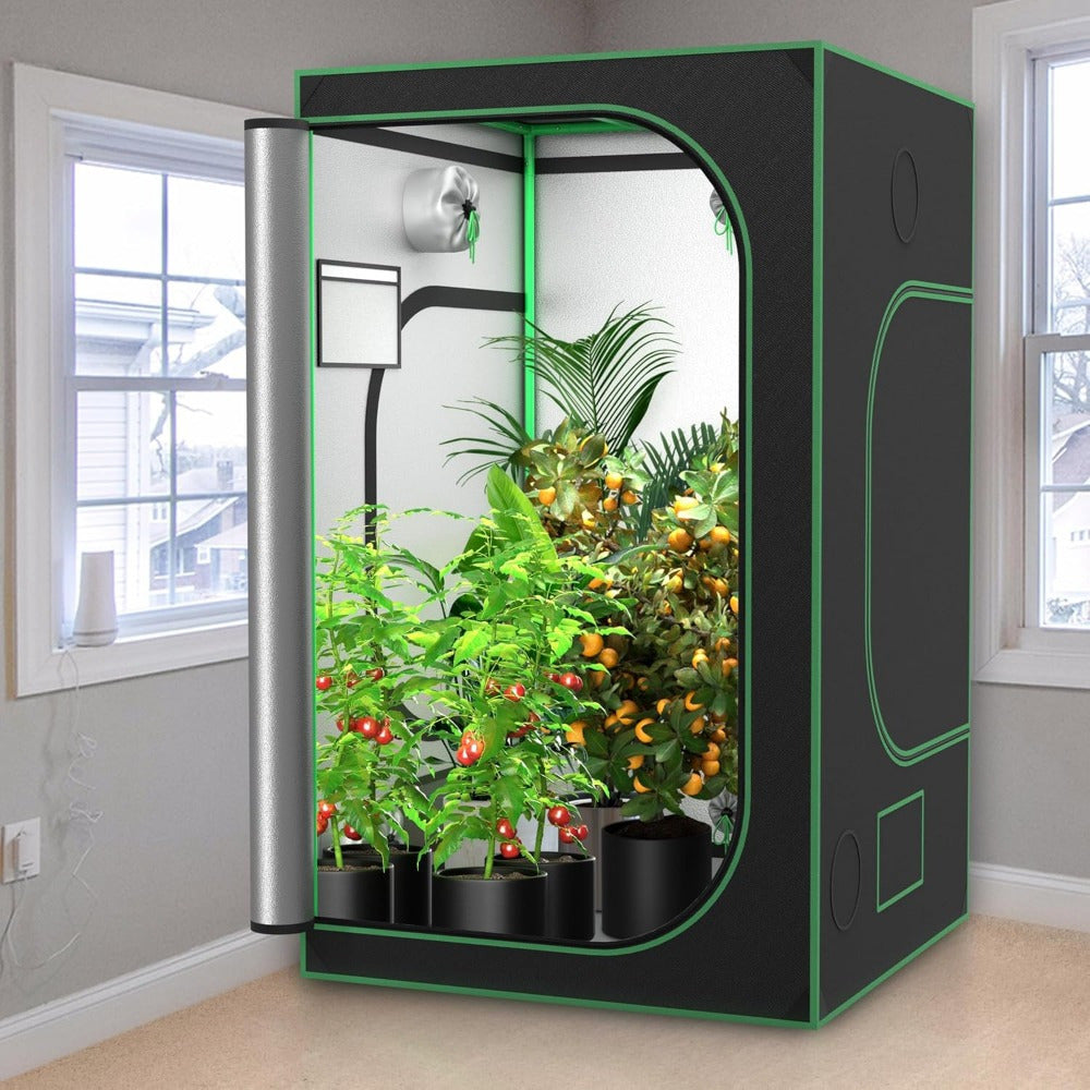 Spacious 4x4 Hydroponic Grow Tent Kit - 48’’x48’’x80’’ Indoor Greenhouse for Home Plant Farming & Mushroom Cultivation