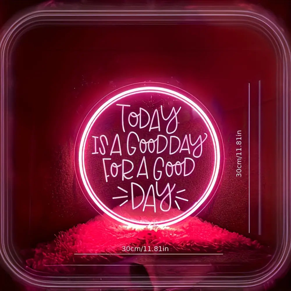 Today Is A Good Day Neon Sign - 3D Art LED Sculpting Design for Bedroom Living Room Party & Wedding Decor Perfect