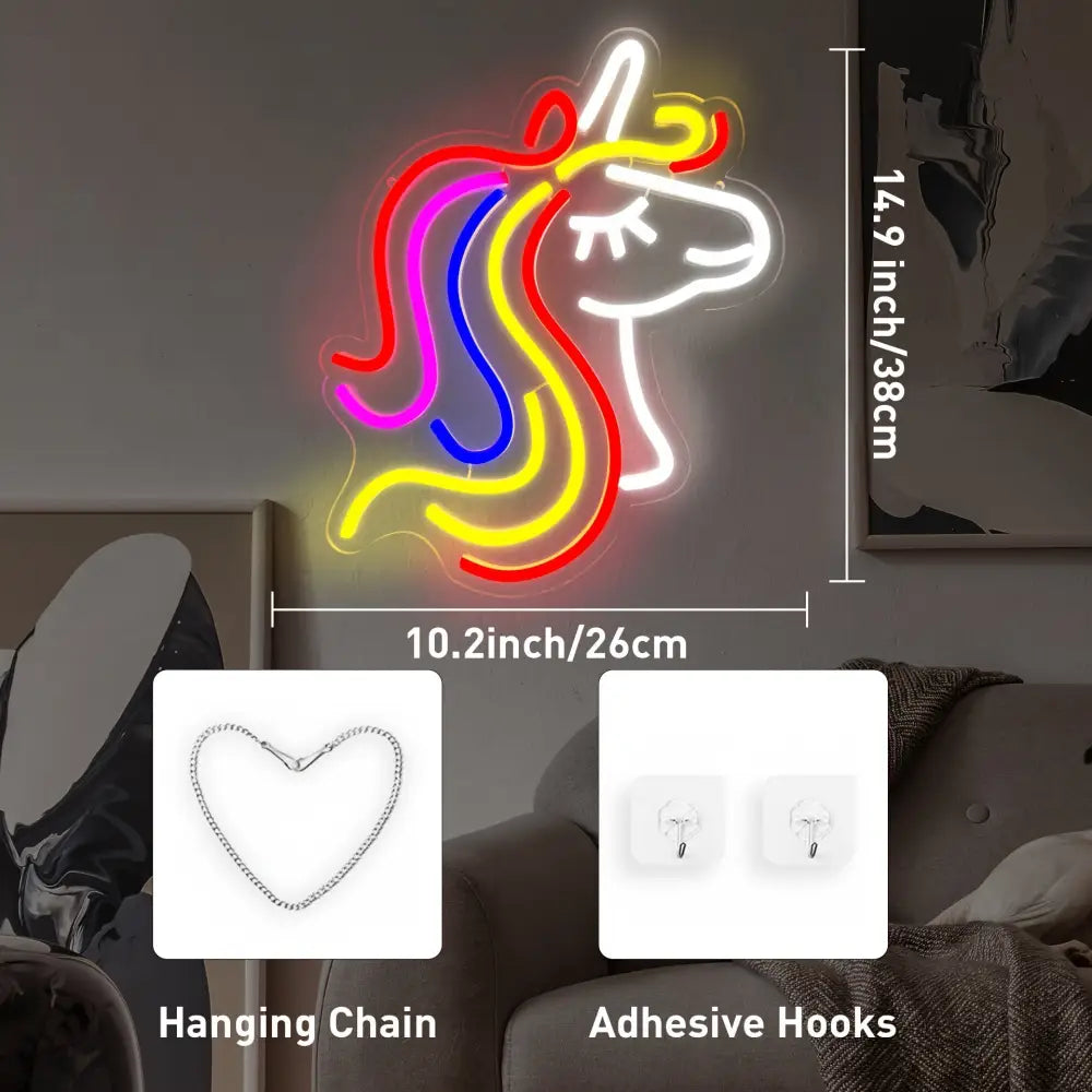 Unicorn Neon Wall Decoration - Perfect for Palm Beach Summer House Coffee Shop Bar Holiday Party Decor & Gifts