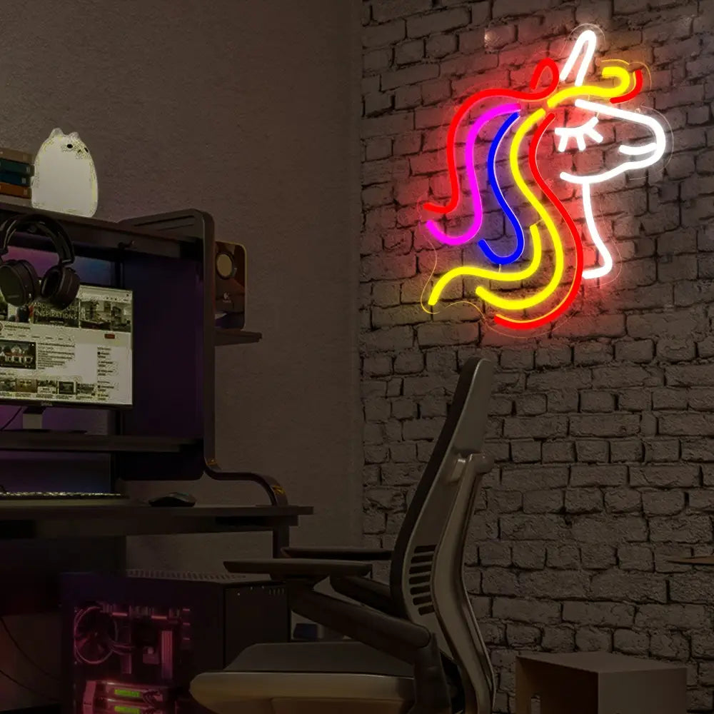 Unicorn Neon Wall Decoration - Perfect for Palm Beach Summer House Coffee Shop Bar Holiday Party Decor & Gifts