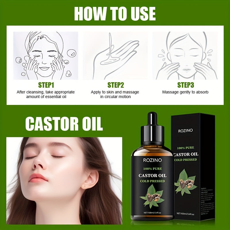 Unrefined Castor Oil - Cold Pressed - 100ml - Health and Beauty