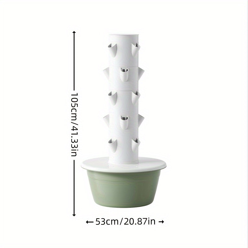 Versatile Multi-Layer Strawberry & Vegetable Grow Tower – Modern Hydroponic Indoor/Outdoor Planter (Water Pump