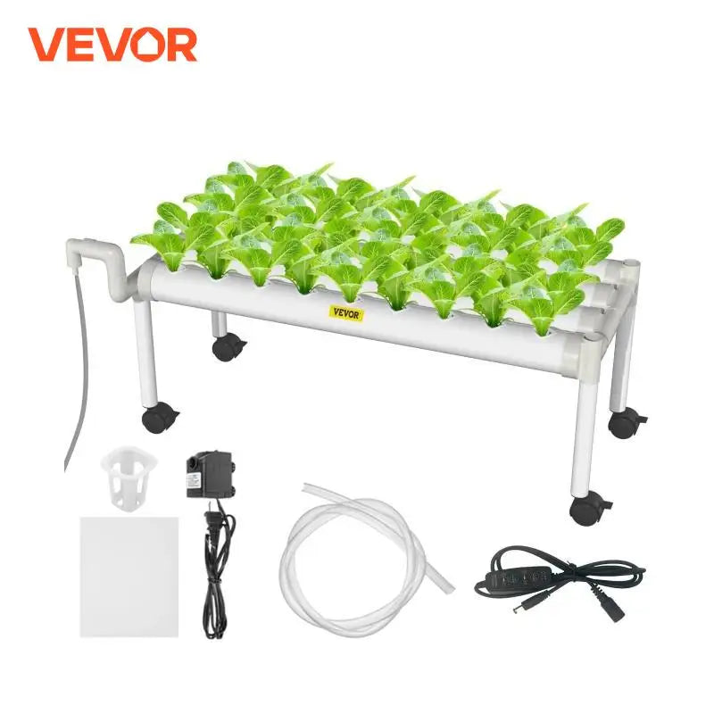 VEVOR Hydroponic Grow Kit Hydroponics System 36/54/72/90/108 Sites 1/2/3/4 Layers 4/6/8/10/12 Pipes Vegetables Lawn &