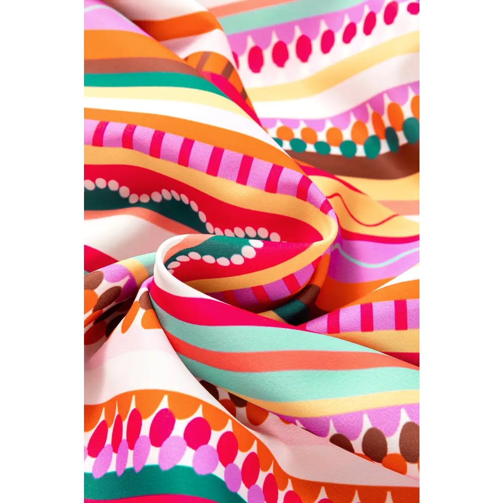 Vibrant Multicolor Boho Striped Maxi Dress with Spaghetti Straps and Smocked Back - Perfect for Beach Days and Summer
