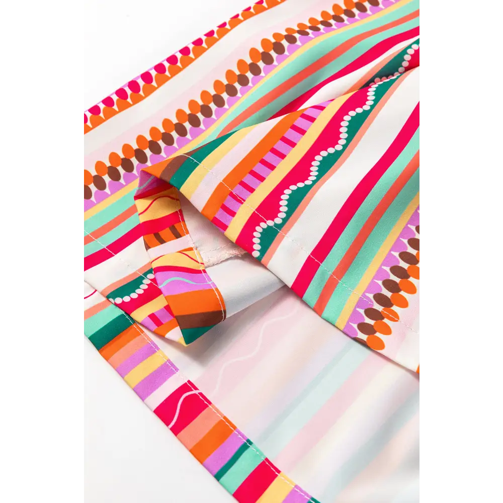 Vibrant Multicolor Boho Striped Maxi Dress with Spaghetti Straps and Smocked Back - Perfect for Beach Days and Summer