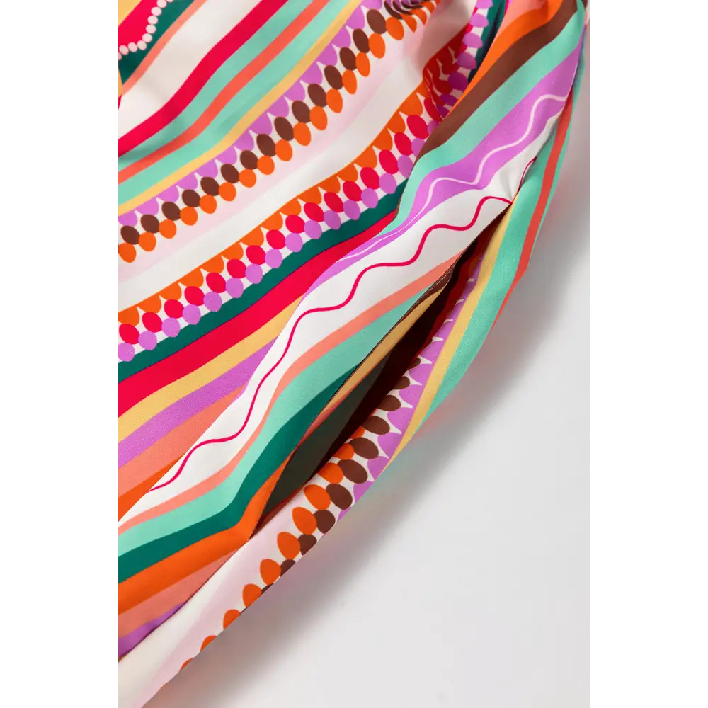 Vibrant Multicolor Boho Striped Maxi Dress with Spaghetti Straps and Smocked Back - Perfect for Beach Days and Summer