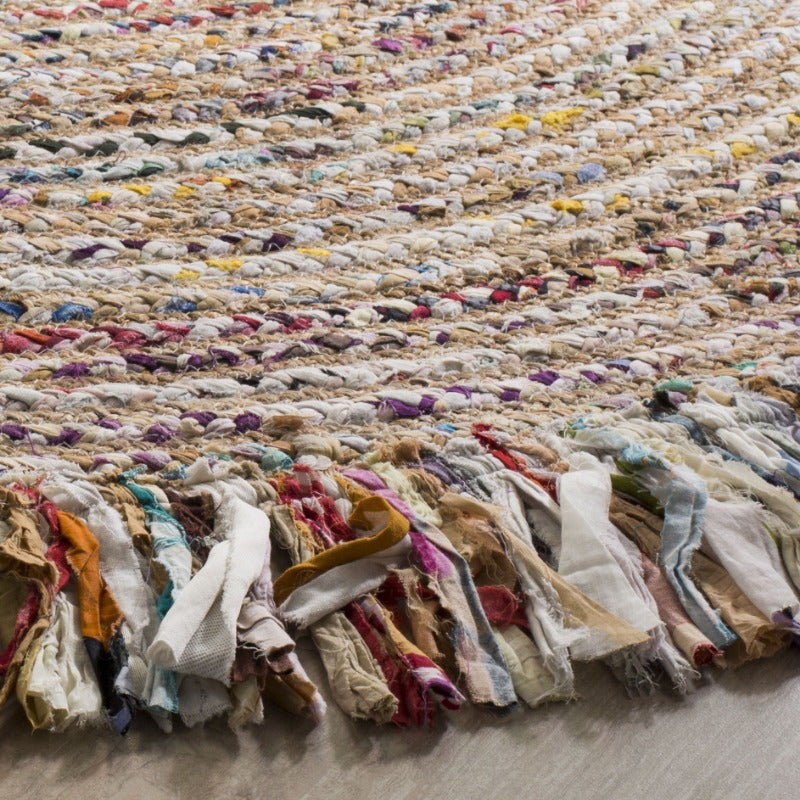 Victoria Braided Round Rug – 3’x3’ Hand Washable Boho Style Area Carpet for Entryway & Office - 3’x3’round