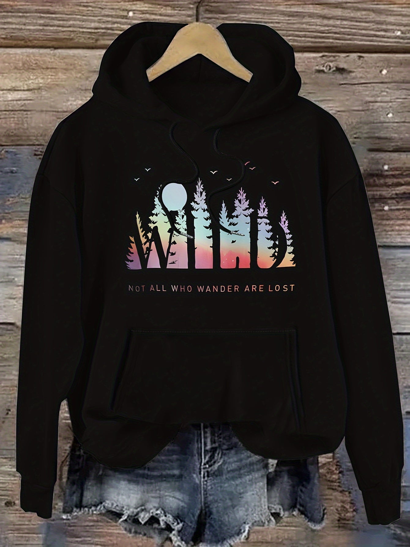 Women’s Casual ’Not All Who Wander Are Lost’ Hoodie - Pullover Hoodie
