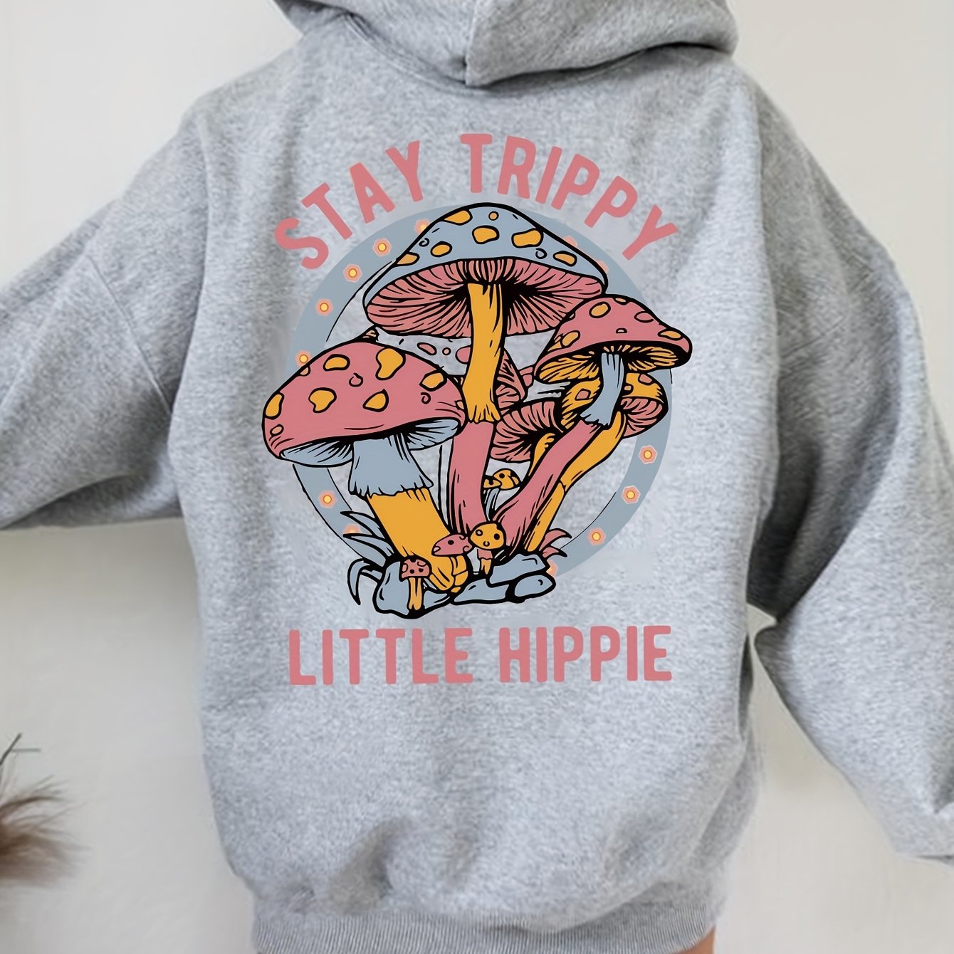Women’s Casual Stay Trippy Hippy Hoodie - Cozy and Stylish - grey / S - Pull Over Hoodie
