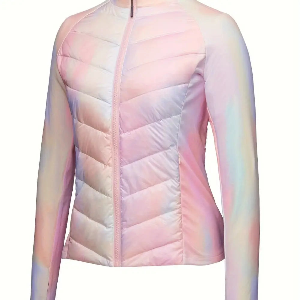 Women’s Down Jacket with Stand Neck & Full-Zip Closure - Warm Stylish Design with Thumbhole Cuffs - Aurora / S(4)