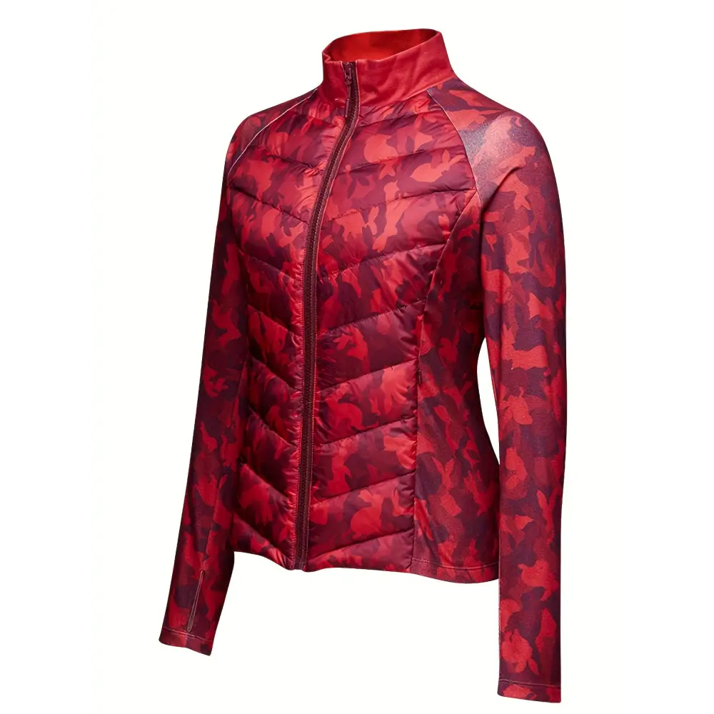 Women’s Down Jacket with Stand Neck & Full-Zip Closure - Warm Stylish Design with Thumbhole Cuffs - Down Jacket