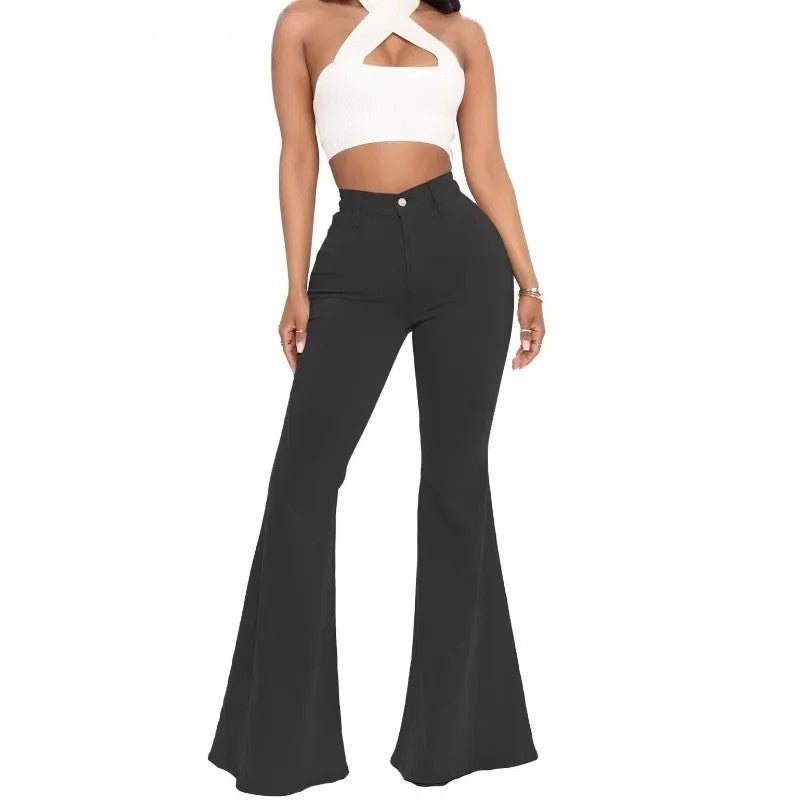 Women’s Slim High Waist Stretch Flare Jeans – Comfortable Skinny Fit Denim Pants - Jeans